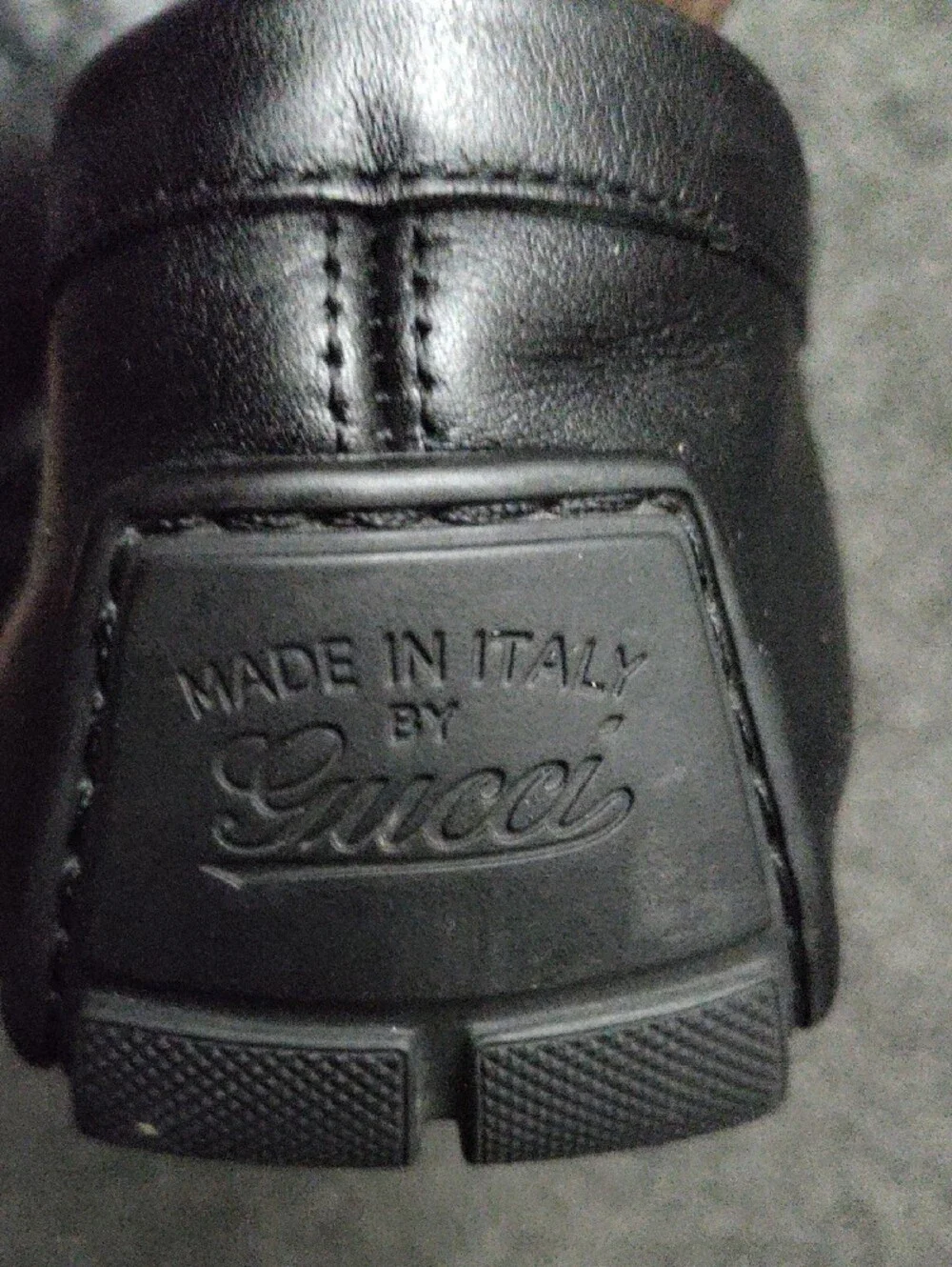 Gucci GG Black Embossed Leather Penny Loafers